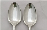 Antique hallmarked Sterling George III Silver Pair Hanoverian Pattern Tablespoons 1779