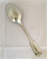 An Antique Hallmarked Sterling Silver Victorian Silver Fiddle Pattern Dessert Spoon, 1843
