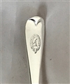 A pair of Antique Victorian Hallmarked Sterling Silver Hanoverian Rat Tail pattern salt spoons, 1883