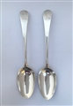 A Pair of Antique hallmarked sterling George III silver Old English Pattern tablespoons 1795