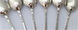 Set Hallmarked Antique Six Irish Silver George III Silver Pointed End Dessert Spoons  1785 & 86