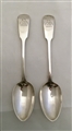 Antique Hallmarked Sterling Silver Pair George III Silver Fiddle Pattern Teaspoons 1818