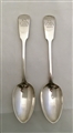 Antique Sterling Silver Pair George III Silver Fiddle Pattern Teaspoons 1818