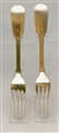 A pair of Antique William IV Sterling Silver Fiddle pattern table forks, 1833