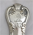 Antique George IV Sterling Silver Kings Husk (variant) Anthemion Heel Pattern Gravy Spoon. 1826