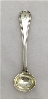 Antique Victorian Sterling Silver Old English Military Thread Pattern Salt Spoon 1847