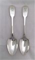 Pair Antique George IV Sterling Silver Fiddle Pattern Dessert Spoon 1823