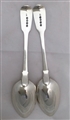 Pair Antique George IV Sterling Silver Fiddle Pattern Dessert Spoon 1823