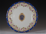 Paris Armorial Porcelain Plates BARON ROTHSCHILD Family Crest Coat Arms