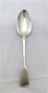 Antique Victorian Sterling Silver Fiddle Pattern Table Spoon 1850