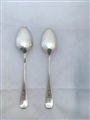 Two Antique George III Sterling Silver Old English Pattern Dessert Spoons 1802/3