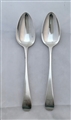 Two Antique George III Sterling Silver Old English Pattern Dessert Spoons 1802/3