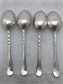 Antique Sterling Scottish George III Silver Set Four Dessert Spoons 1780