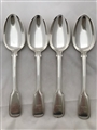 Antique Sterling Silver Victorian Set Four Fiddle and Thread Pattern Tablespoons 1847-48