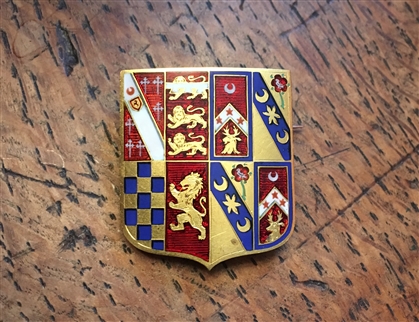 Fine Victorian gold and enamel armorial brooch