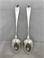 Antique Hallmarked Sterling Silver Pair George III Old English Pattern Tablespoons 1781