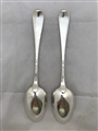 Antique Sterling Silver Pair George III Old English Pattern Tablespoons 1781