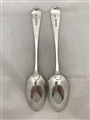 Pair Antique Sterling Silver Hallmarked Old English Pattern Table Spoons 1847