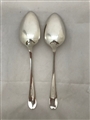 Antique Sterling Silver Scottish George III Pair Celtic Point Pattern Tablespoons 1801