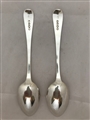 Antique Sterling Silver Pair George III Old English Pattern Dessert Spoons 1817