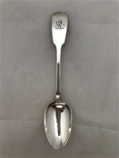 Antique Sterling Silver Victorian Fiddle Pattern Dessert Spoon 1845