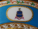 Pair Paris Armorial Porcelain Plates WELD of LULWORTH CASTLE DORSET Coat Arms Crest