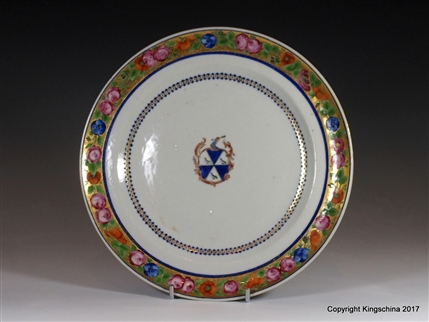 Chinese Armorial Porcelain Plate STOCKER or TATHAM Plate 中国纹章瓷板乾隆帝