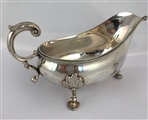 Antique Victorian Silver Plated Bead Edged Sauce Boat 1873