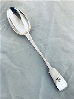 Large and heavy quality Antique Sterling Silver Hallmarked Victorian Fiddle Pattern Gravy Spoon 1890