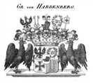 BERLIN Armorial Porcelain Cup & Saucer COUNT VON HARDENBERG Coat Arms PRUSSIA Crest Wappen tasse