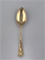 Antique Silver Gilt Sterling Silver George IV Thread Shell and Drop Pattern Childs spoon 1822