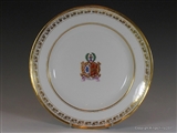 Armorial Porcelain Plate LYON impaling PARKER Coat Arms Crest