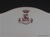 Pair Armorial Porcelain Plates BARON HOOD Coat Arms Crest