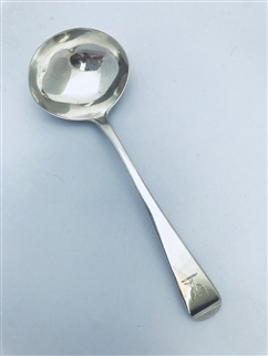 Antque George III Sterling Silver Hallmarked Old English Pattern Sauce Ladle, 1804