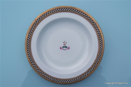 Armorial Porcelain Plate LITTLEJOHN Family Coat Arms Crest