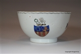 Chinese Armorial Porcelain Tea Bowl  GARLAND Family Crest Coat Arms