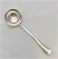Super quality Antique Victorian Hallmarked Sterling Silver Rat Tail Sauce Ladle, 1877