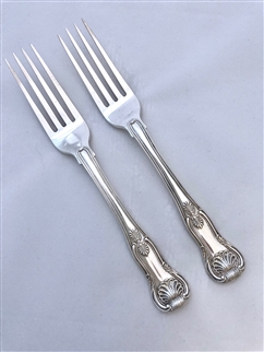 Pair Antique George III Sterling Silver King's pattern Dessert Forks, 1820