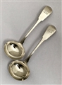 Pair Antique Sterling Silver Hallmarked George III Fiddle Pattern Sauce Ladles 1818