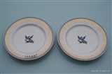 Pair EAGLE Armorial Porcelain Crest Plates DOCCIA Italy