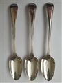 Set of 3 Antique George III Hallmarked Sterling Silver Old English Thread Pattern Teaspoons, 1787