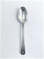 Antique George III Hallmarked Sterling Silver Beaded Pattern Dessert Spoon 1780