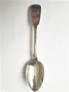 Antique Victorian Hallmarked Sterling Silver Fiddle Pattern Dessert Spoon 1846