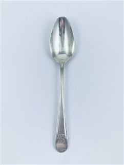 Antique George III Irish Hallmarked Sterling Silver Old English Thread Pattern Dessert Spoon 1795