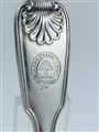 JACOBITE INTEREST: Antique William IV Hallmarked Sterling Silver Fiddle Thread & Shell Dessert Spoon 1832