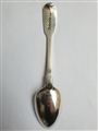 Antique Georgian Hallmarked Sterling Silver Fiddle Pattern Dessert Spoon, 1827