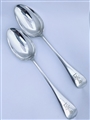 Antique Edwardian Silverplated pair Old English Pattern Tablespoons c.1910