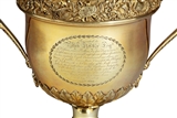 PETERLOO MASSACRE INTEREST: A monumental Regency silver-gilt presentation cup and cover, Peter and William Bateman, London, 1812, PRESENTED TO ONE OF THE MAGISTRATES AT PETERLOO.