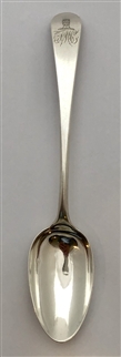 Antique George III Hallmarked Silver Old English Dessert Spoon 1787