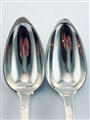 Pair Antique French Hallmarked Silver Fiddle Pattern Tablespoons c1820